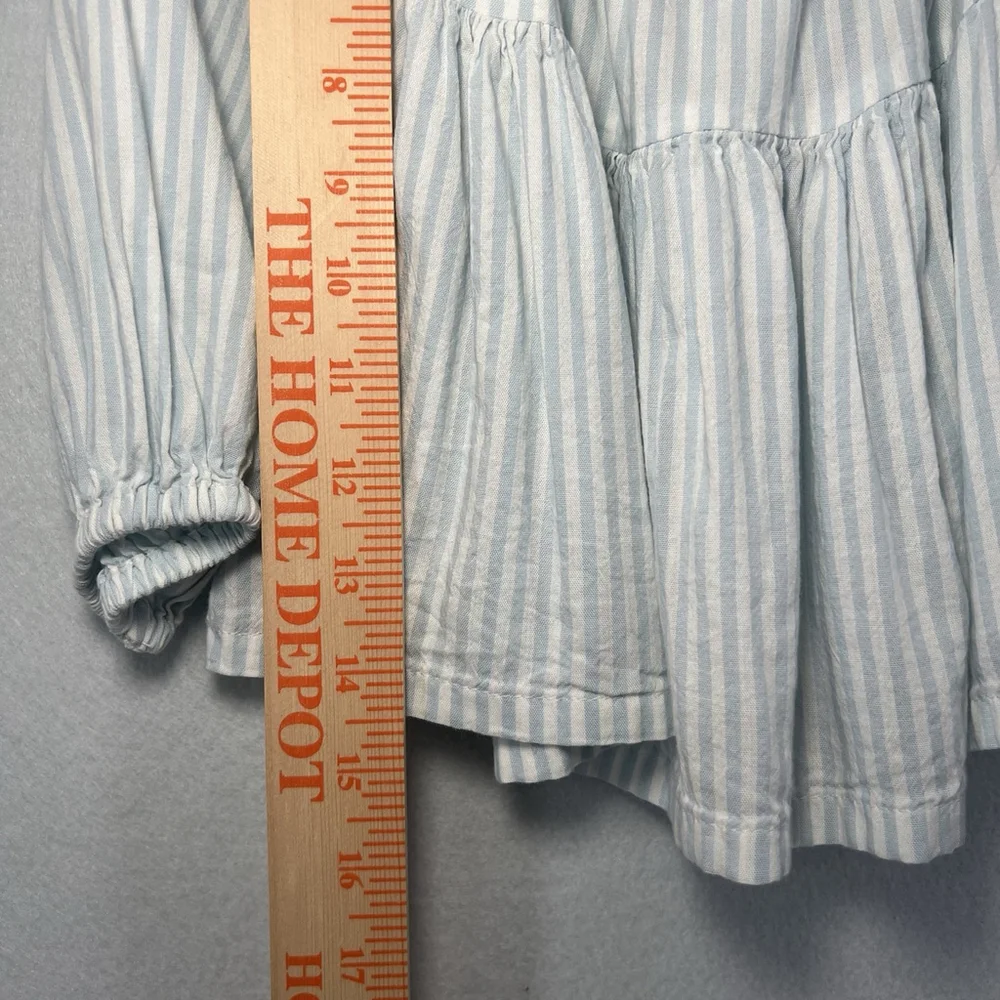 Old Navy Girls Swing Top Blouse White Blue Stripe Flowy Peasant Size XS (5)
